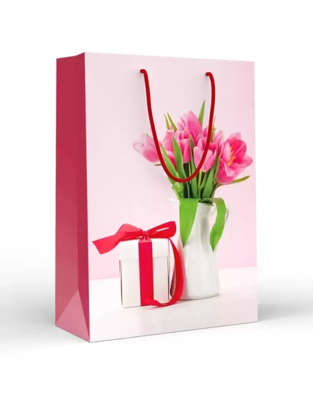 Пакет подарочный (ML) Тюльпаны в кувшине 15.20.02277