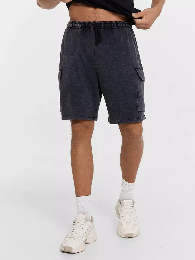 Шорты мужские Mark Formelle 131074 ACID WASH черный, р-р 90-182 (50 / L)