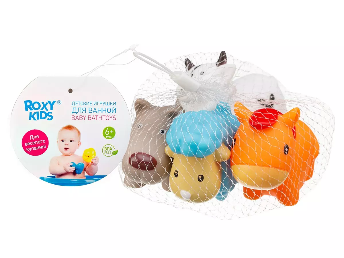 Игрушки для купания в ванной (4 шт) Моя ферма Roxy-Kids RRT-810