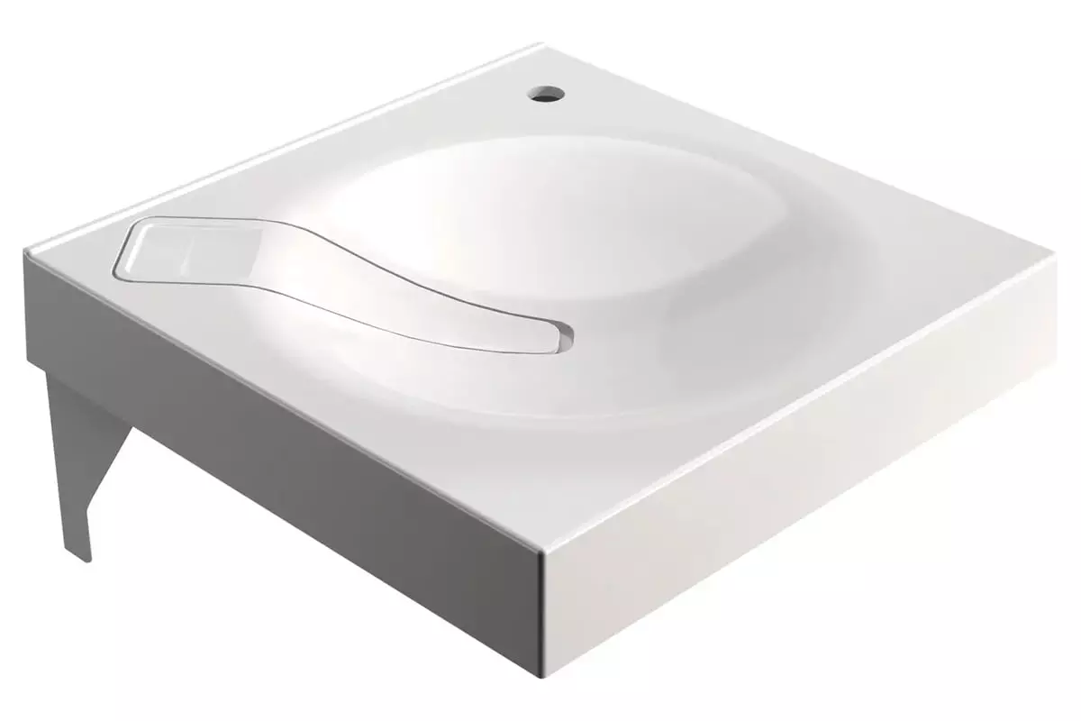 Раковина над стиральной машиной 60х60х11 см Paola Sergio 600, литьевой мрамор, (крепёж)