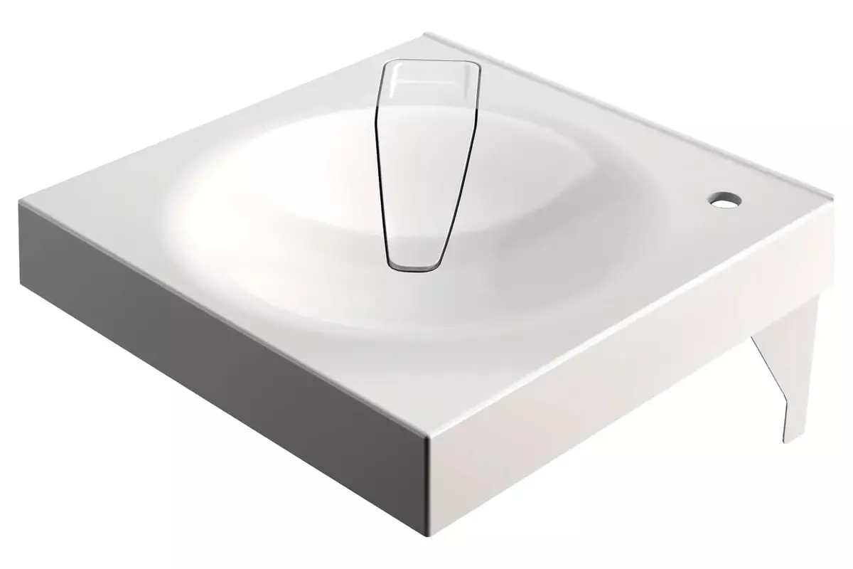 Раковина над стиральной машиной 60х60х11 см Paola Sergio 600, литьевой мрамор, (крепёж)