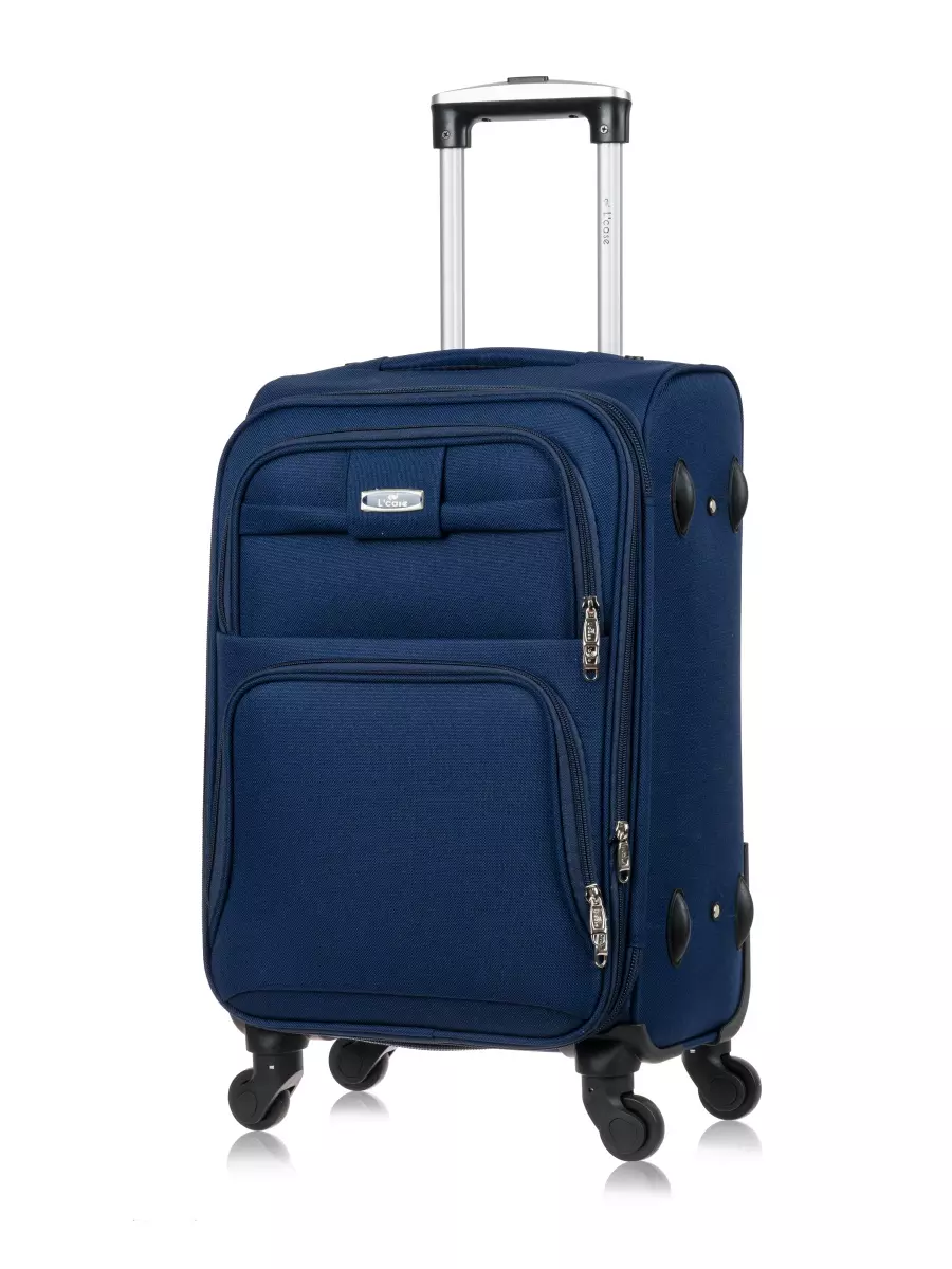Чемодан размер L тканевый синий Барселона