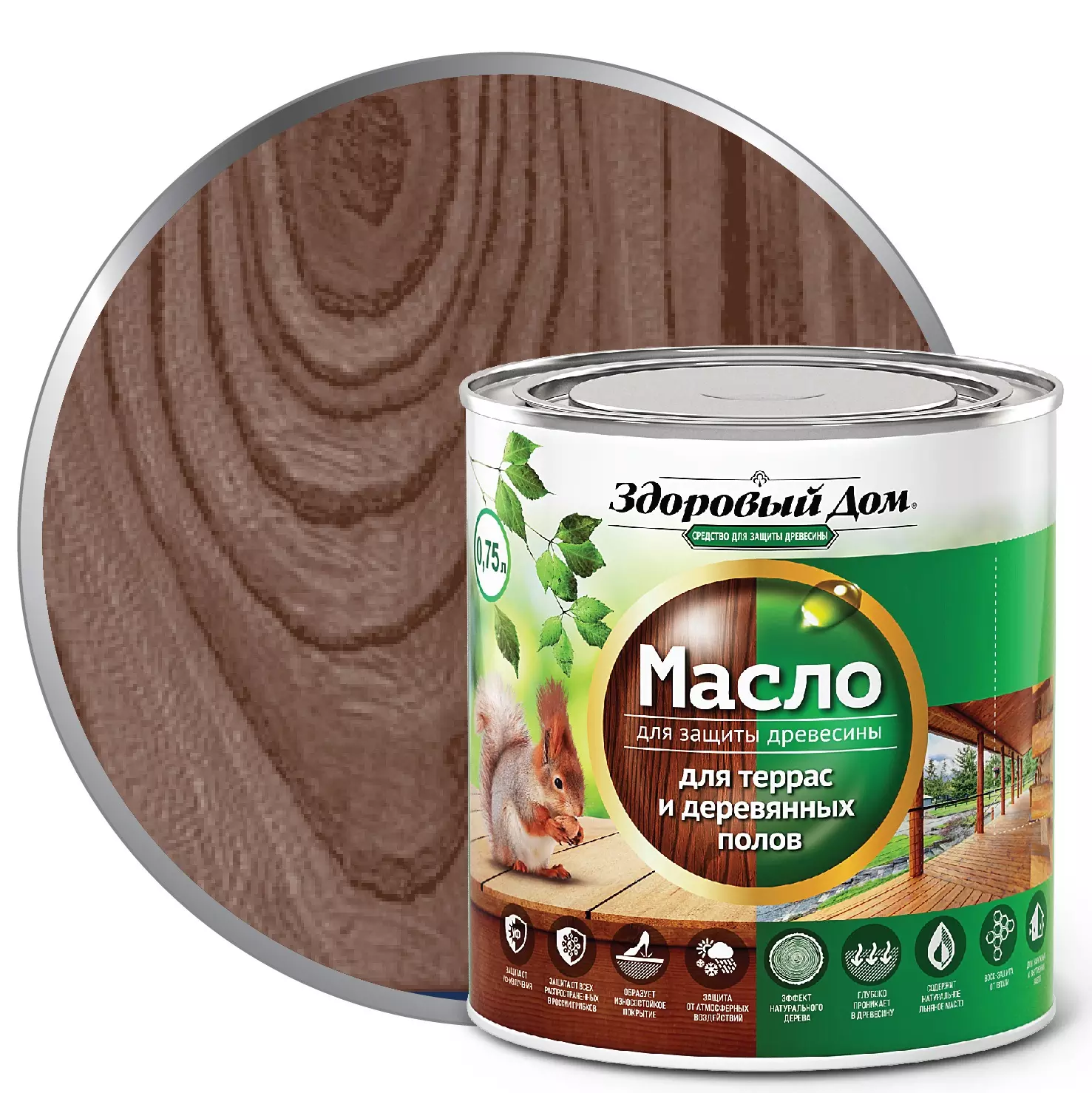 Масло для террас Здоровый Дом палисандр 0,75 л