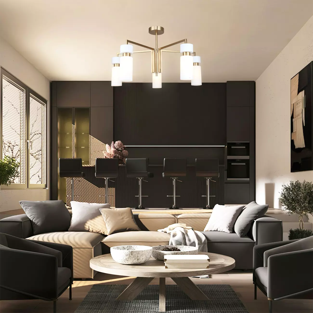 Люстра потолочная 5xЕ14 бронза Escada 1171/5P E14*40W Brass