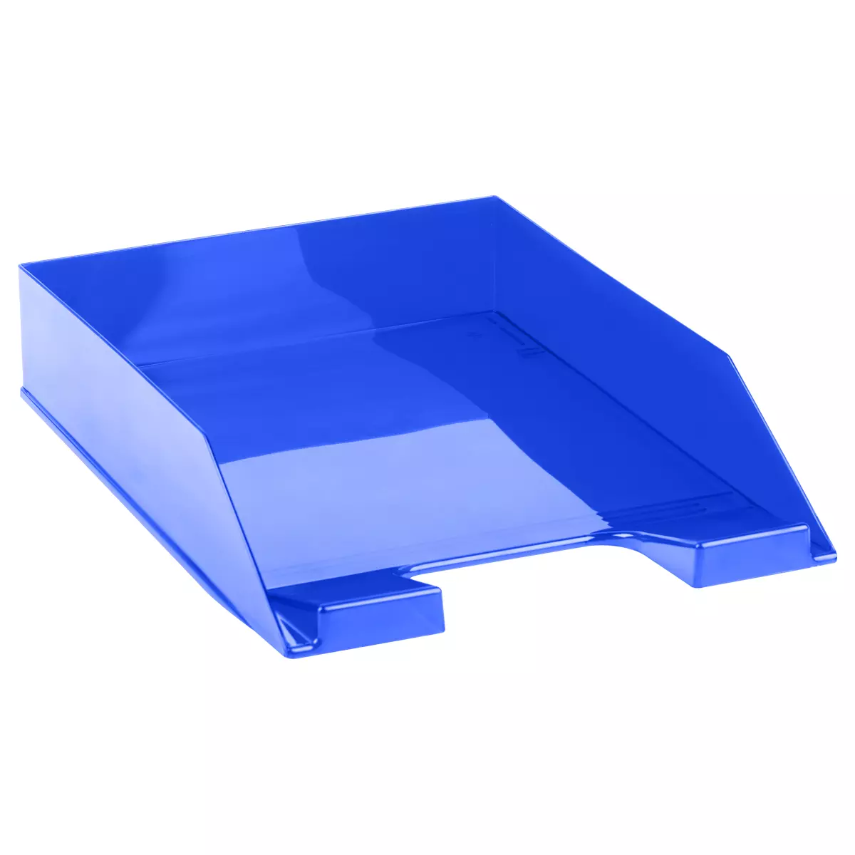 Лоток для бумаг горизонтальный СТАММ Фаворит, тонированный синий
