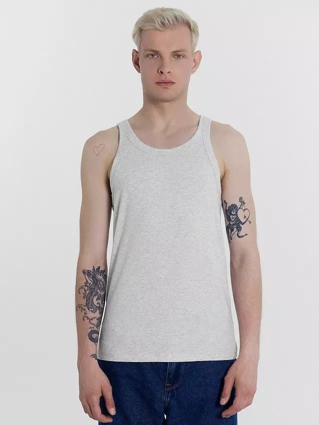 Майка мужская MF 421418 серый меланж 4306-А, р-р 108-170/176 (54 / XXL)