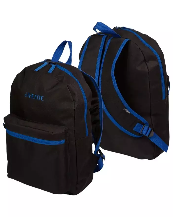 Рюкзак подростковый 40x29x17 см (14 л) вес 250 г, черный с синим, deVENTE 7032379