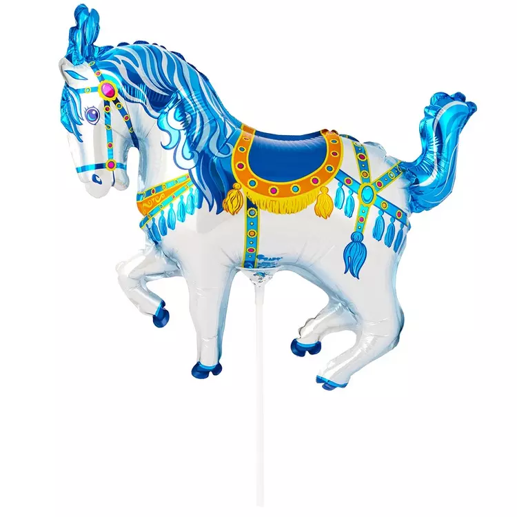 Шар фольгированный 35 см/14&quot; Лошадь цирковая голубая 1206-1506