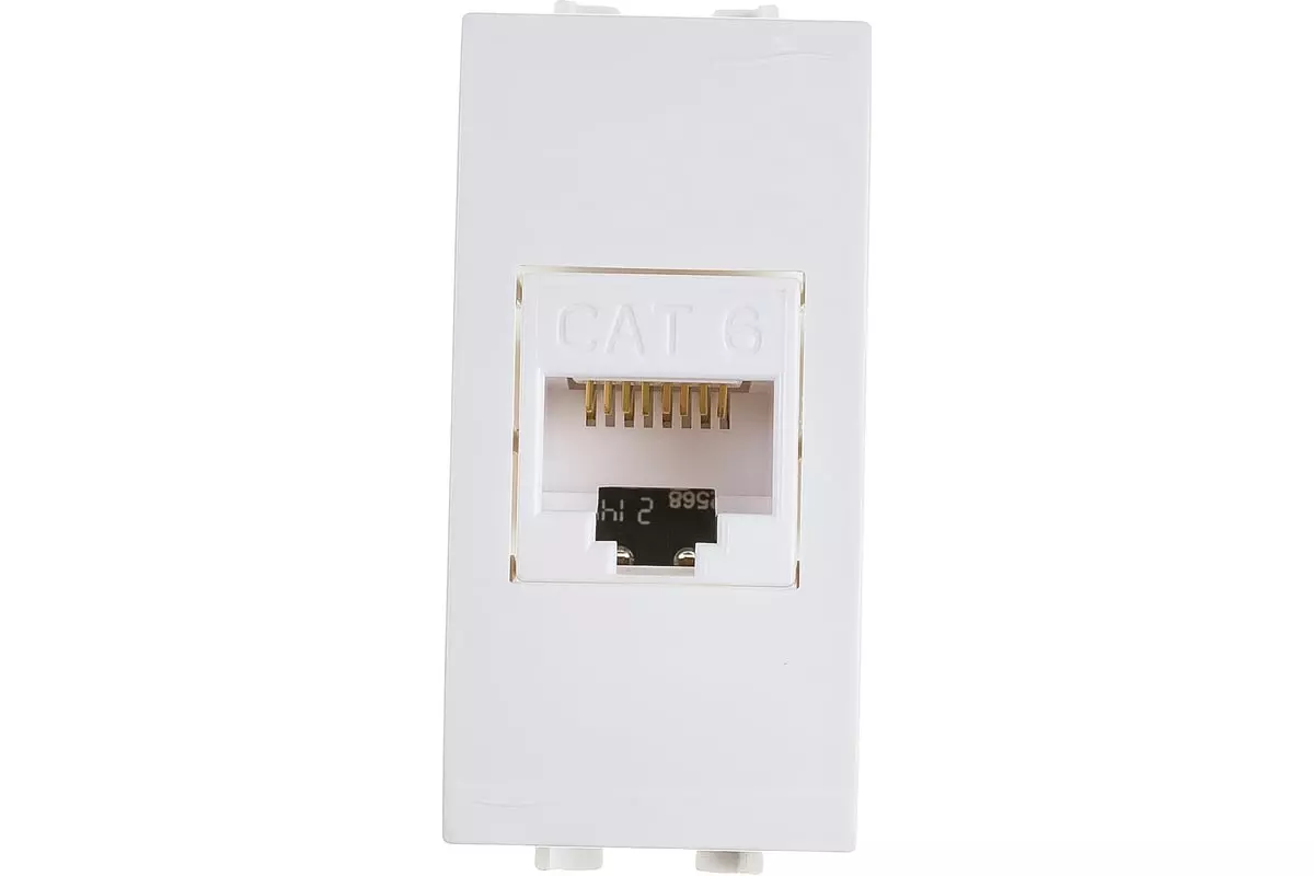 Розетка интернет CAT6 RJ45 для кабель-канала ПВХ 100x50 мм белый