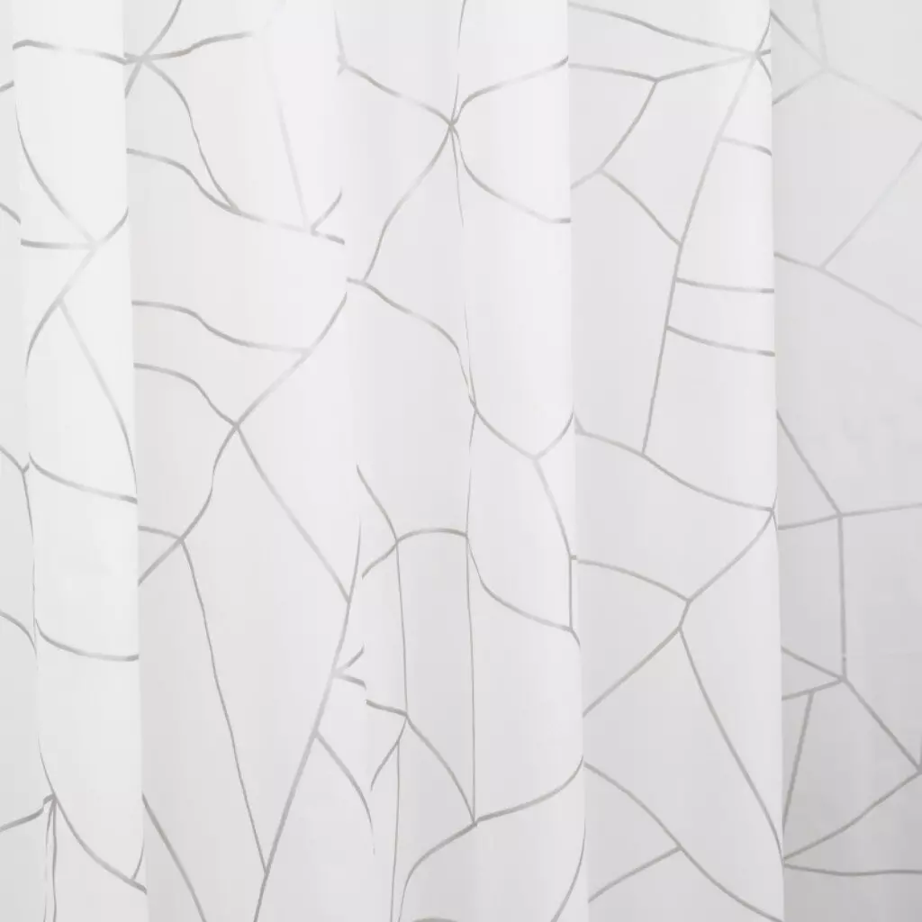 Штора для ванной 200 х 180 см FORA PEVA SILVER GLASS FOR-PV15 белый с серебристыми линиями