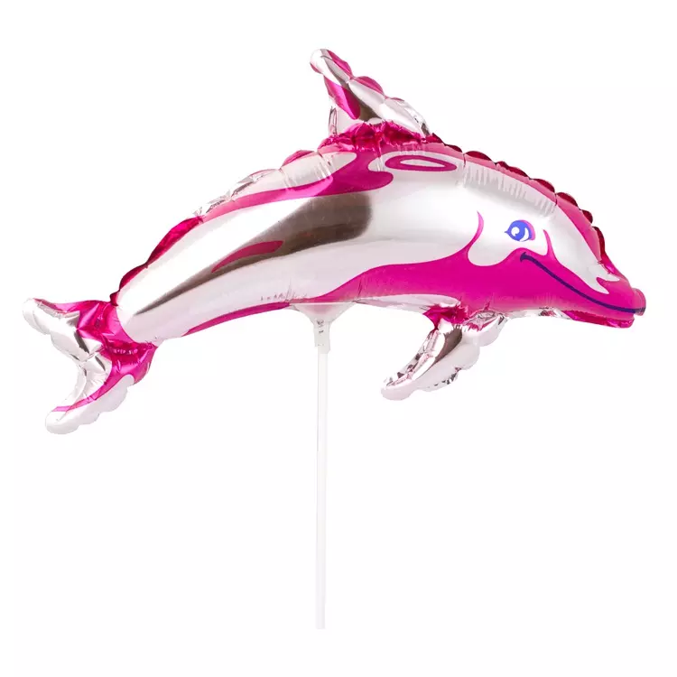 Шар фольгированный 35 см/14 Дельфин розовый 1206-1560