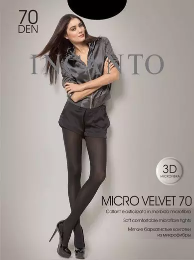 Колготки INCANTO MicroVelvet 70 nero, р-р 2