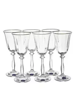 Бокалы для вина 185 мл 6 шт "Анжела"optic, хрустальное стекло, Crystalex 40600/20733/opt/185