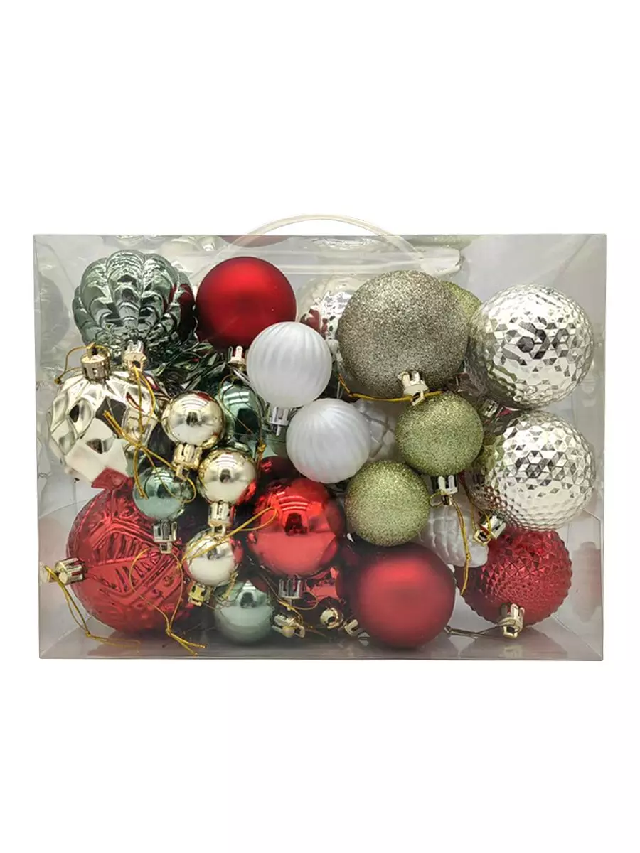 Новогоднее подвесное украшение из полистирола, набор из 46 шт / 12х24х18см 95134