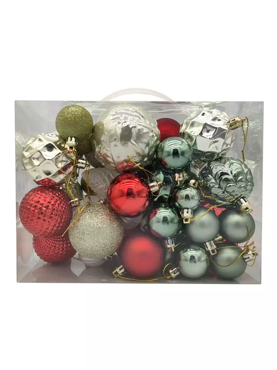 Новогоднее подвесное украшение из полистирола, набор из 46 шт / 12х24х18см 95134