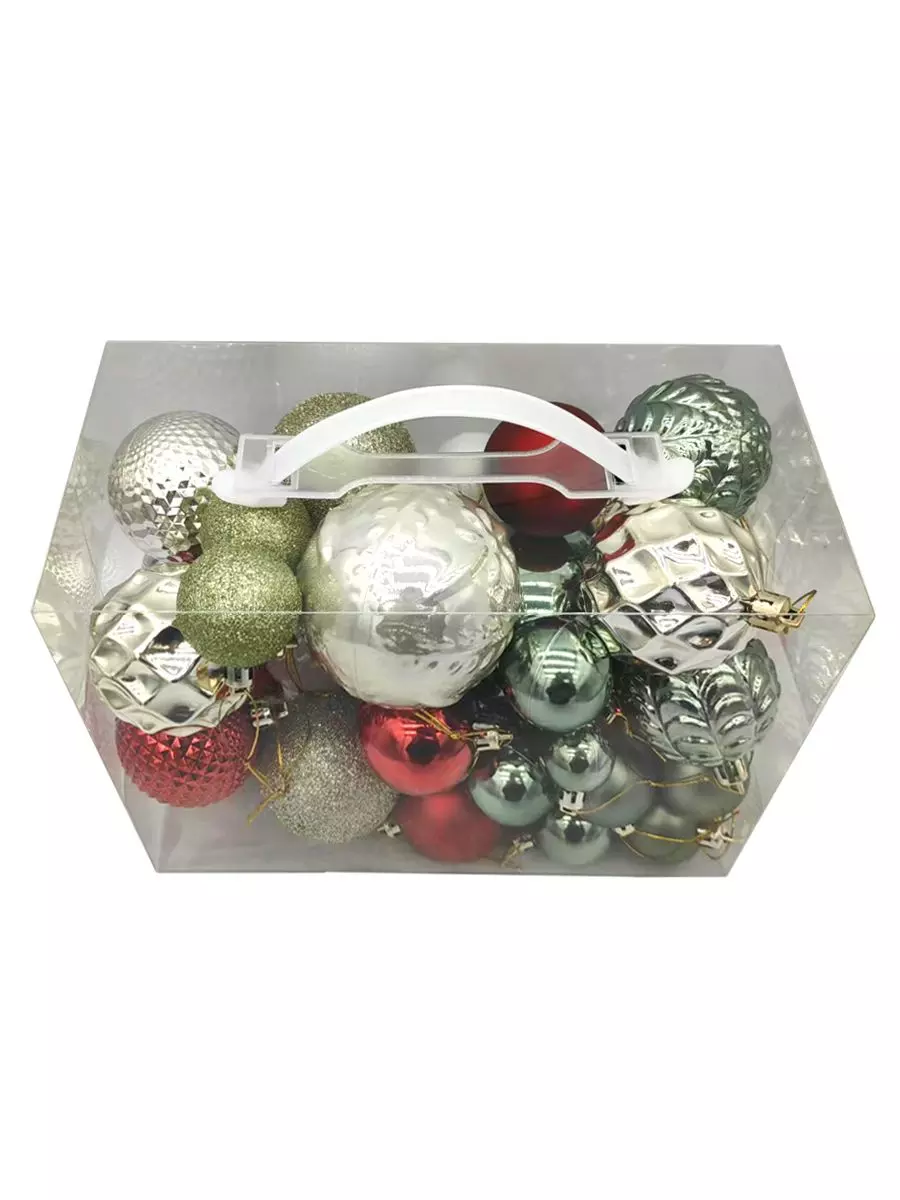 Новогоднее подвесное украшение из полистирола, набор из 46 шт / 12х24х18см 95134