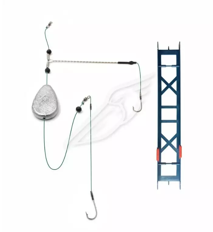 Оснастка фидерная готовая Яман «Донка №2», груз 60 г, отвод 12 см, плет. шнур 0,25 мм, крючок