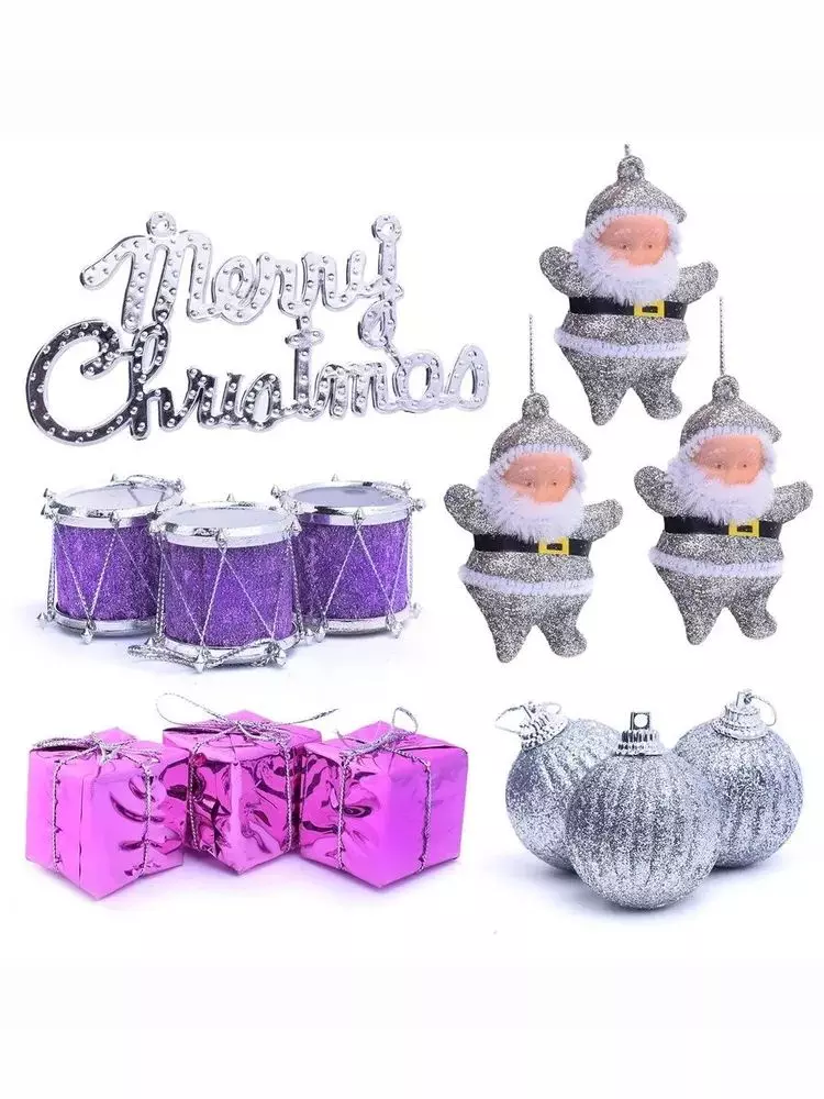 Набор новогодних украшений С Новым годом! 12шт S1024