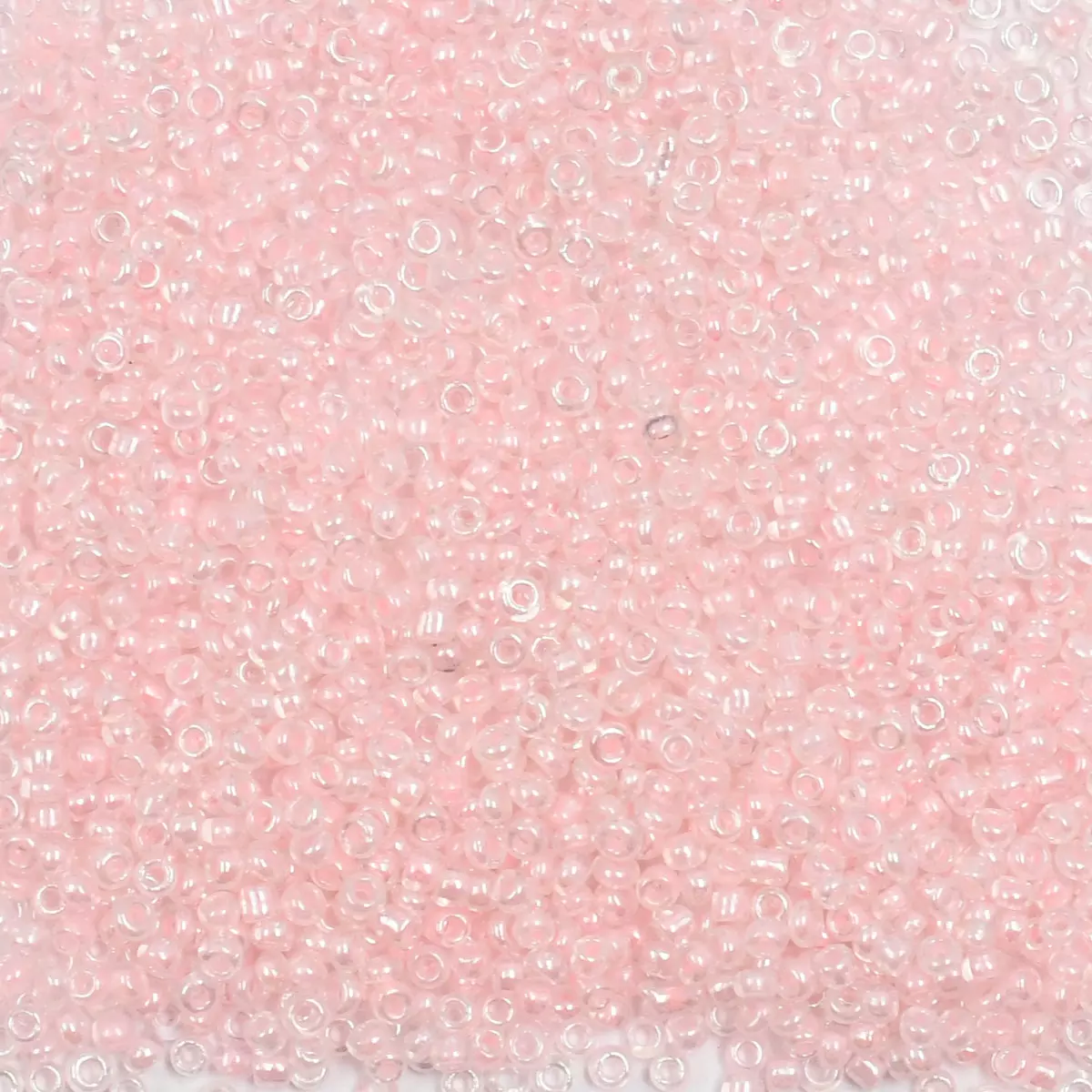 Бисер (стекло) 11/0, 20г, 2221св.розовый/прозрачныйсцветнымцентром,глянцевый Astra&Craft