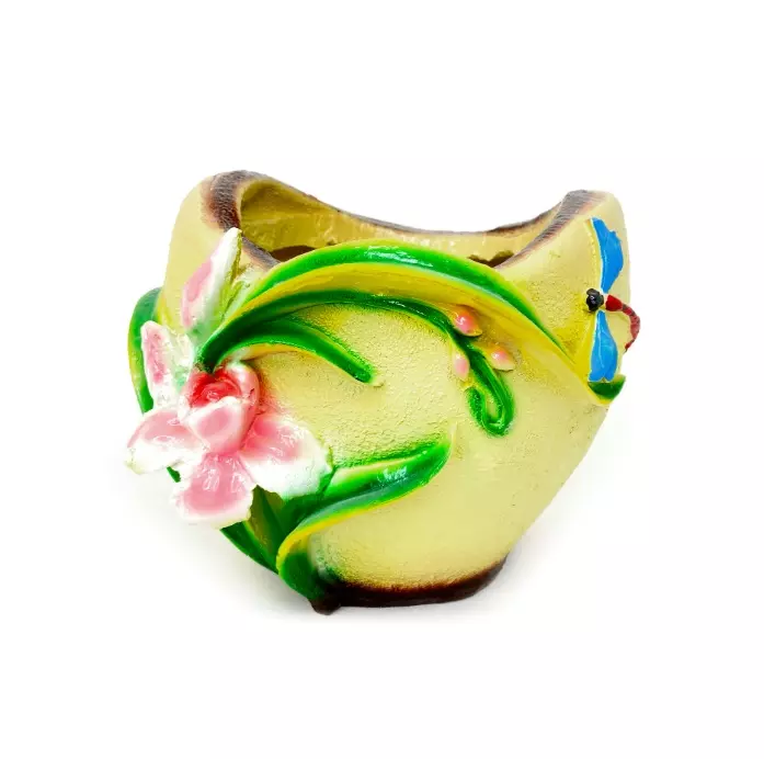 Кашпо садовое из гипса Стрекоза 140х180 мм 76