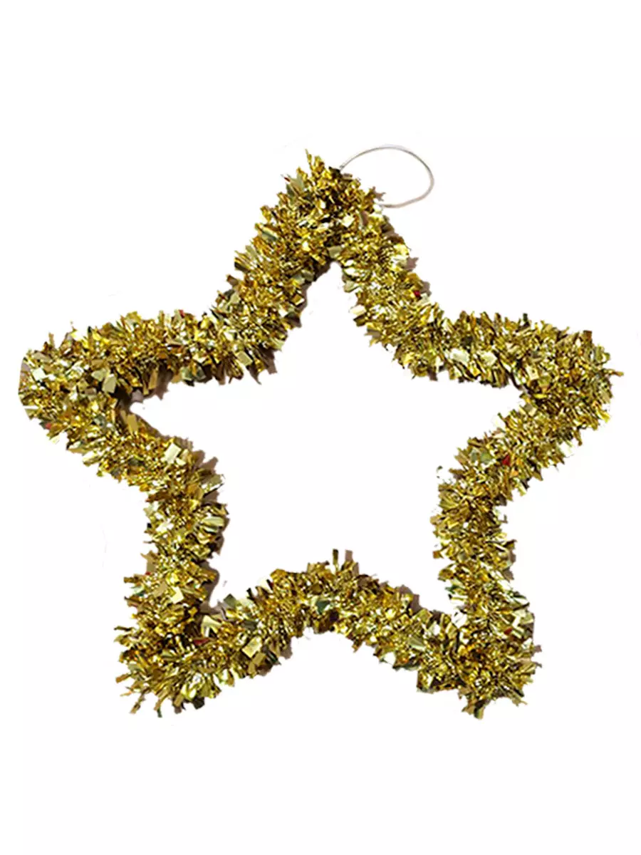 Новогоднее украшение венок из мишуры (полиэтилен) / 1,5x33x33см 92803