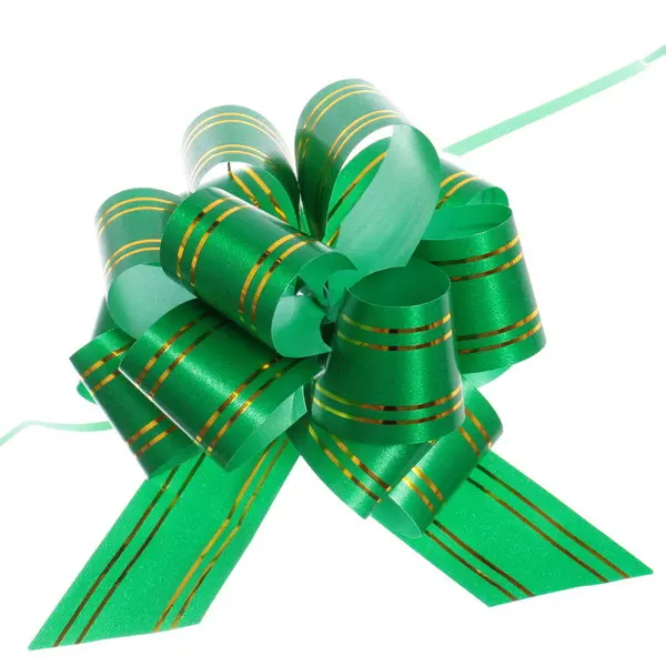 Бант для оформления подарка &quot;Сияние&quot; 3 см, d-11 см, Зеленый 214-081