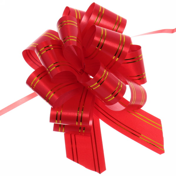 Бант для оформления подарка &quot;Сияние&quot; 3 см, d-11 см, Красный 214-077