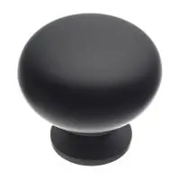 Ручка-кнопка, BERGAMO, d=33мм, металл, черный матовый, GTV