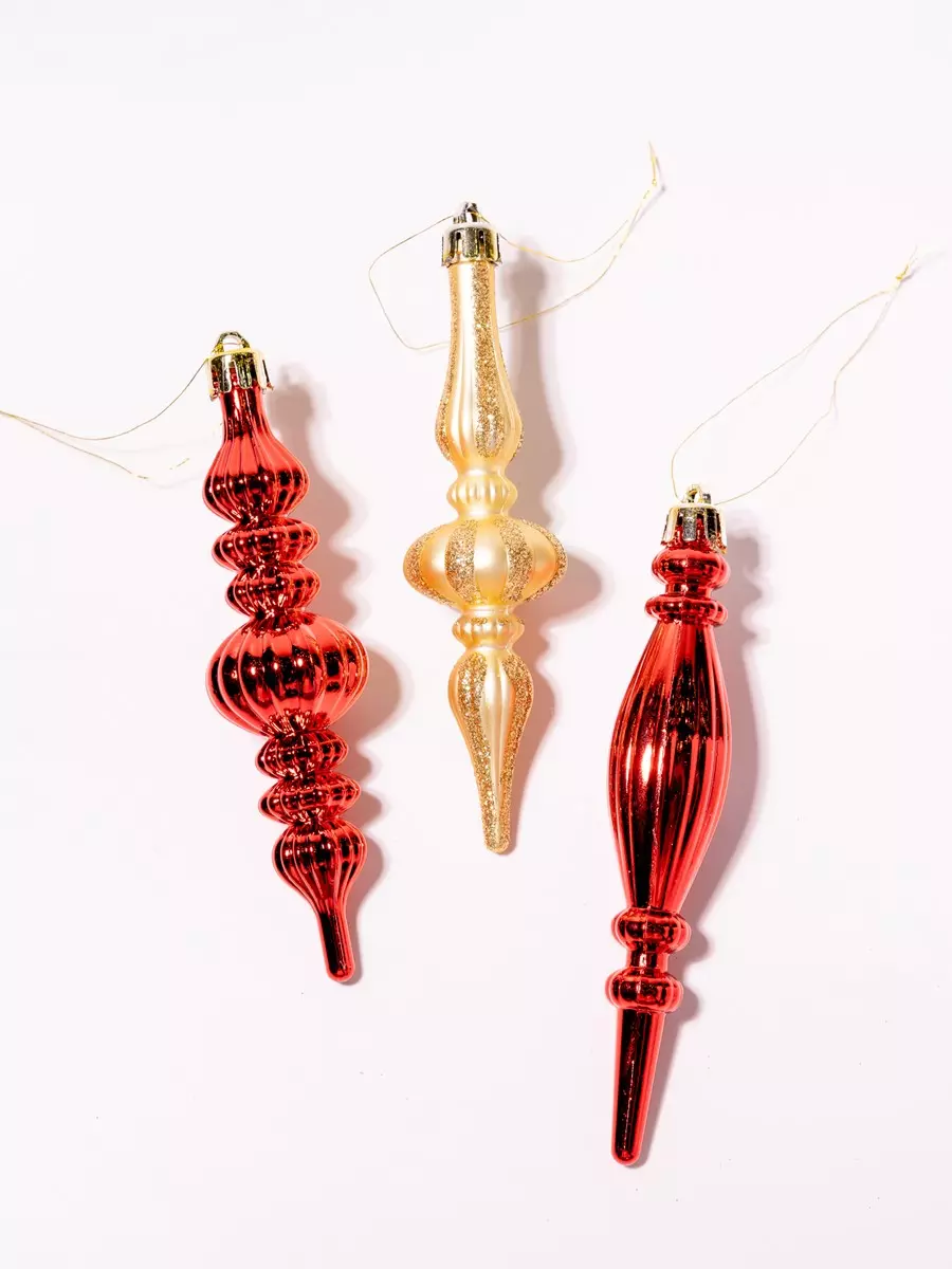 Елочные украшения пластик (3 шт) Волшебство на ветках VNVE-B40