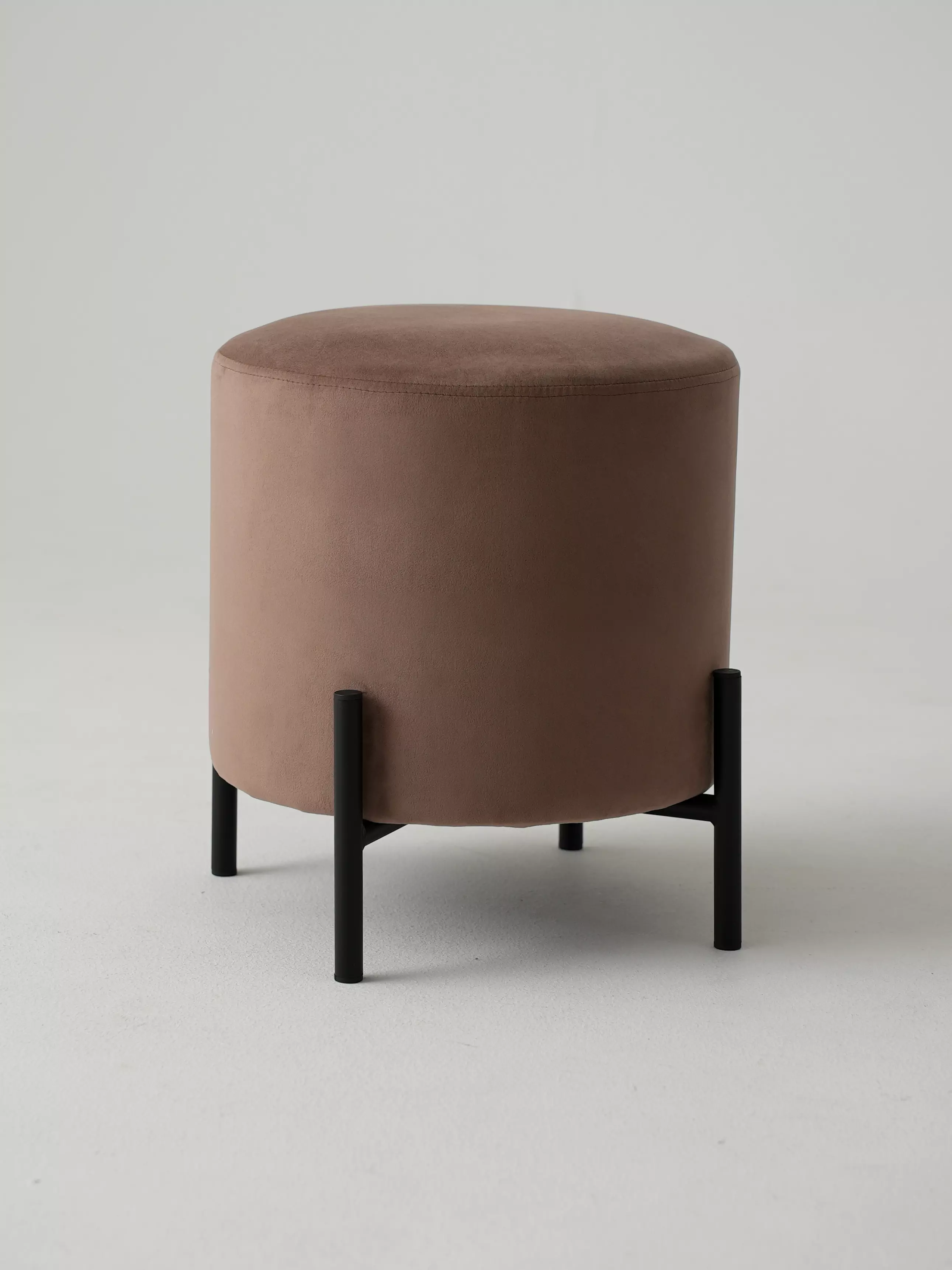 Пуф круглый МИО каркас металл черный / велюр корица конфетти