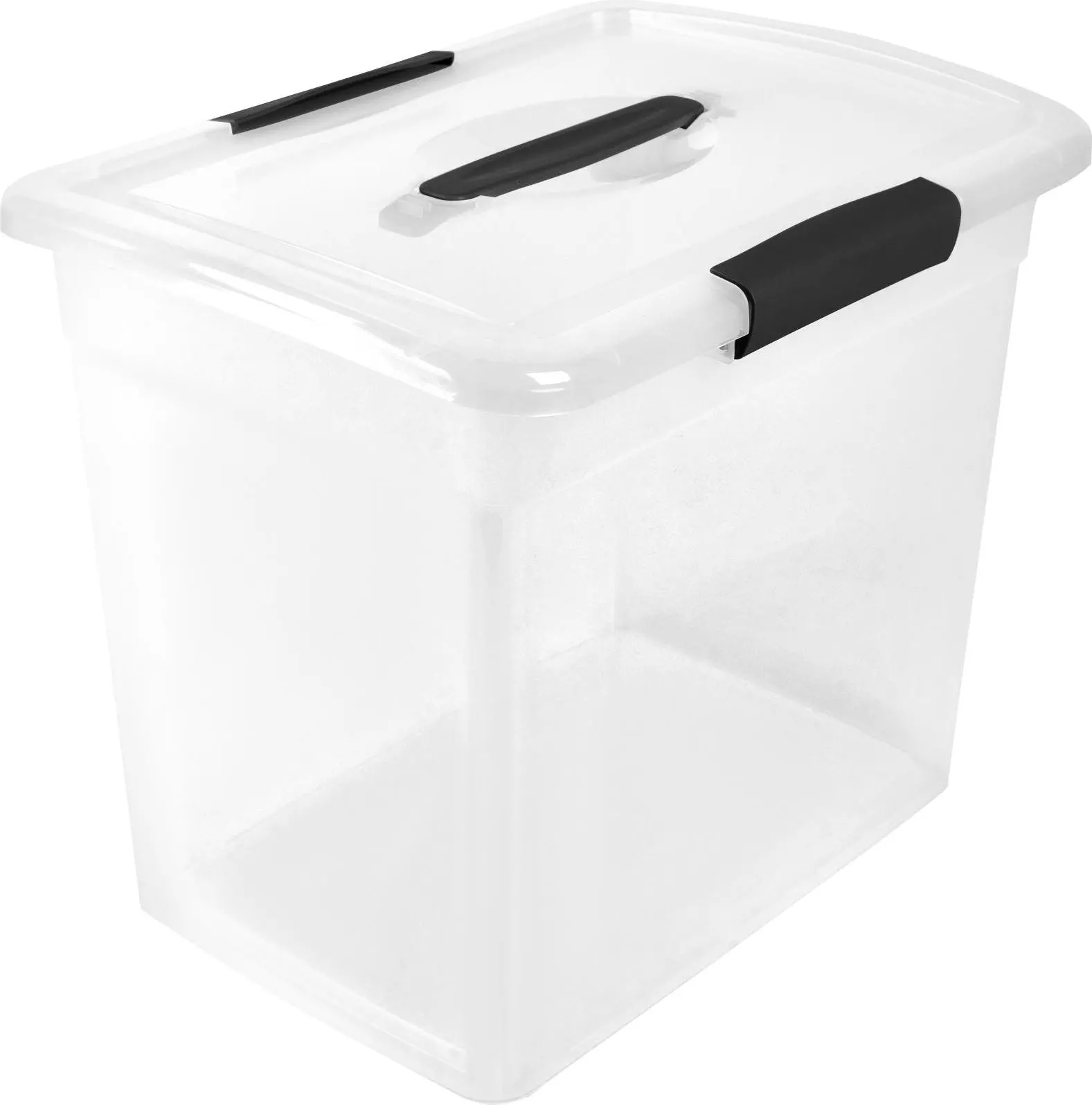 Ящик для хранения с защелками и ручкой 20л 37х27,4х31см Keeplex Vision прозрачный кристалл KL2526