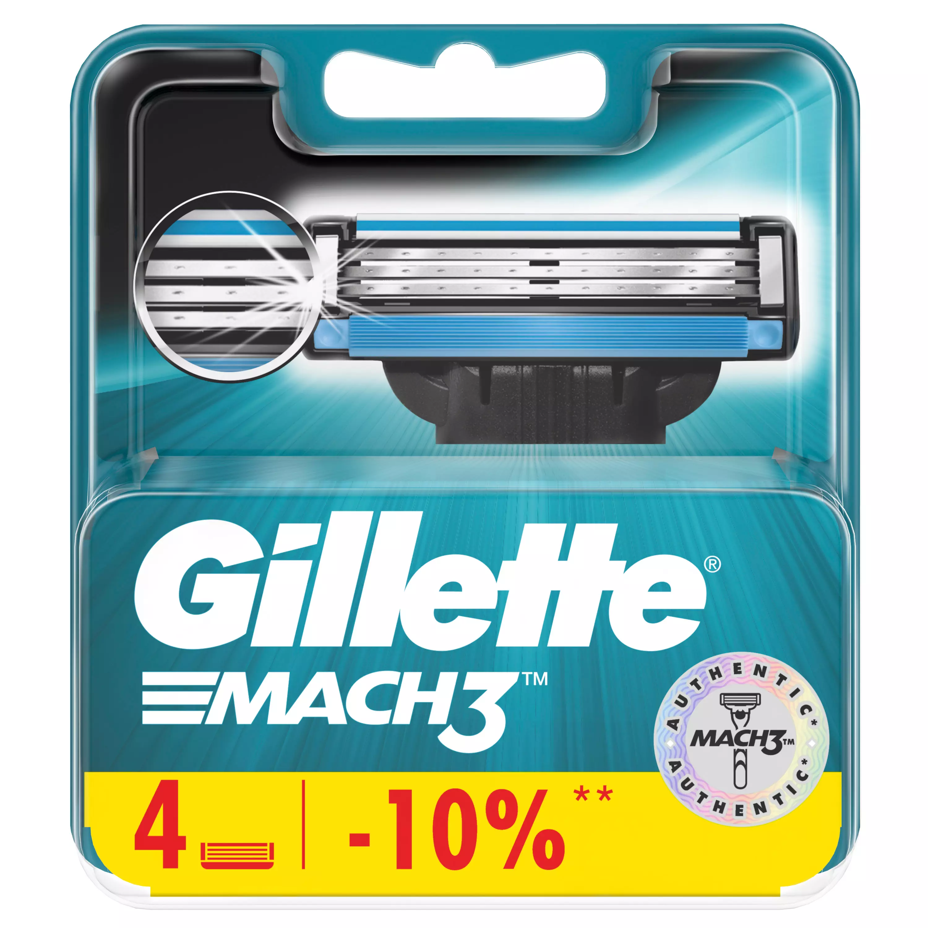 Сменные кассеты для бритья Gillette Mach 3, 4 шт