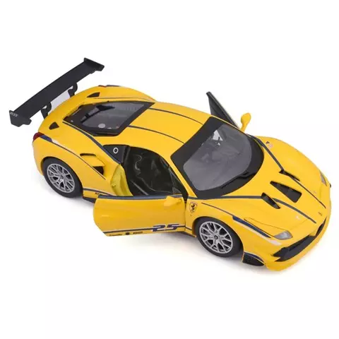 Машинка гоночная die-cast Ferrari - 488 Challenge Bburago, 1:24, открывающ. двери, желтая 18-26307