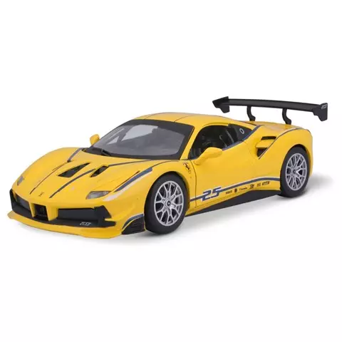 Машинка гоночная die-cast Ferrari - 488 Challenge Bburago, 1:24, открывающ. двери, желтая 18-26307