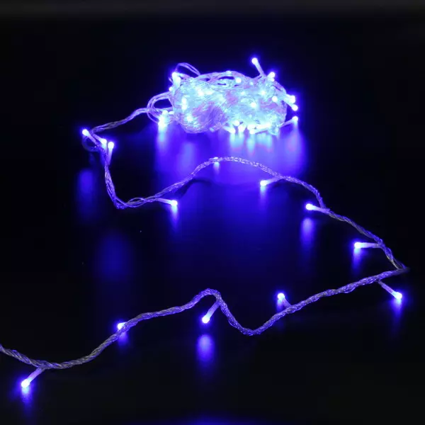 Уличная гирлянда Нить 10 м 100 ламп синий (8 режимов) 725-546