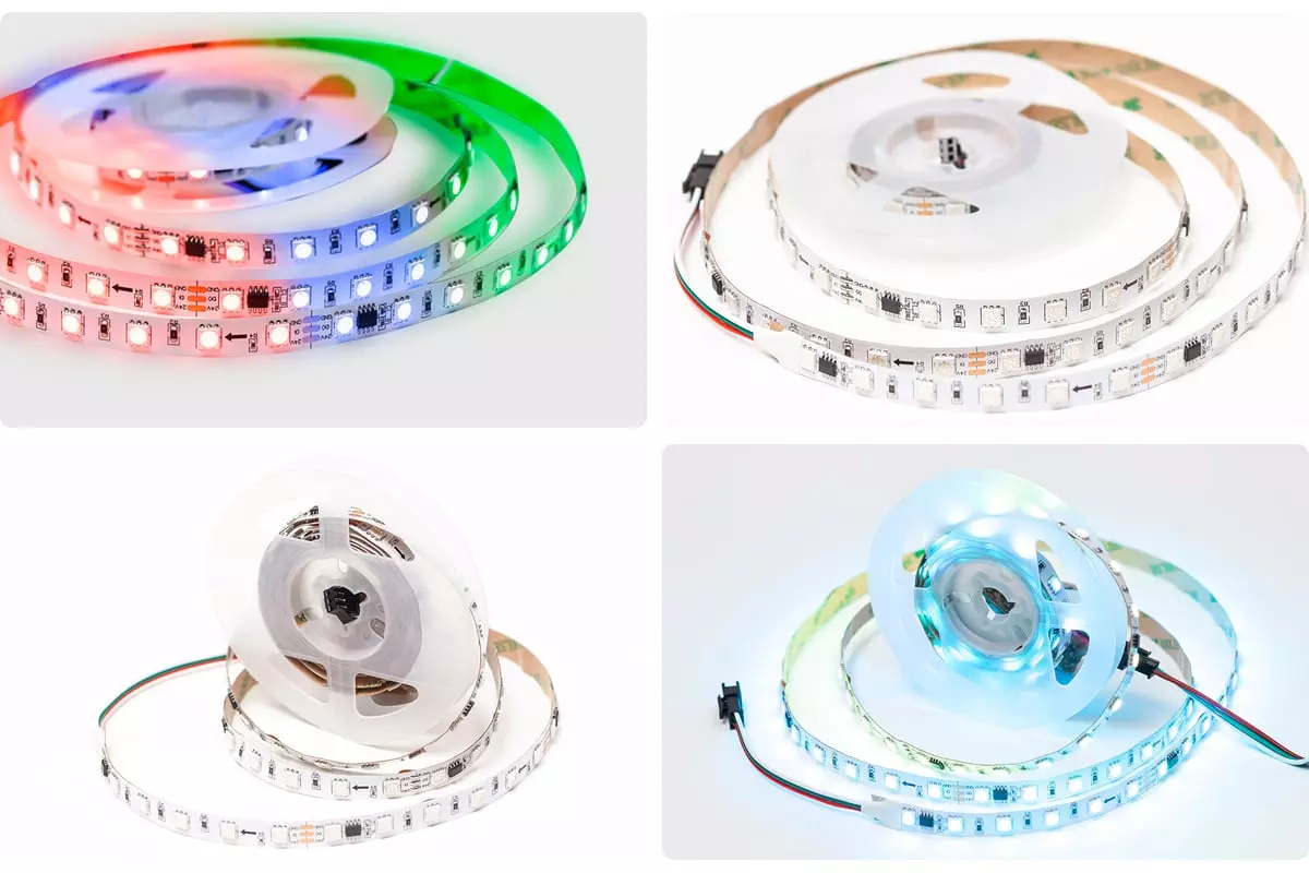 Комплект светодиодной ленты 24В 14,4Вт/м RGB 2м 10мм CRI&gt;80 SMD5050 60шт/м IP20 Apeyron 10-91