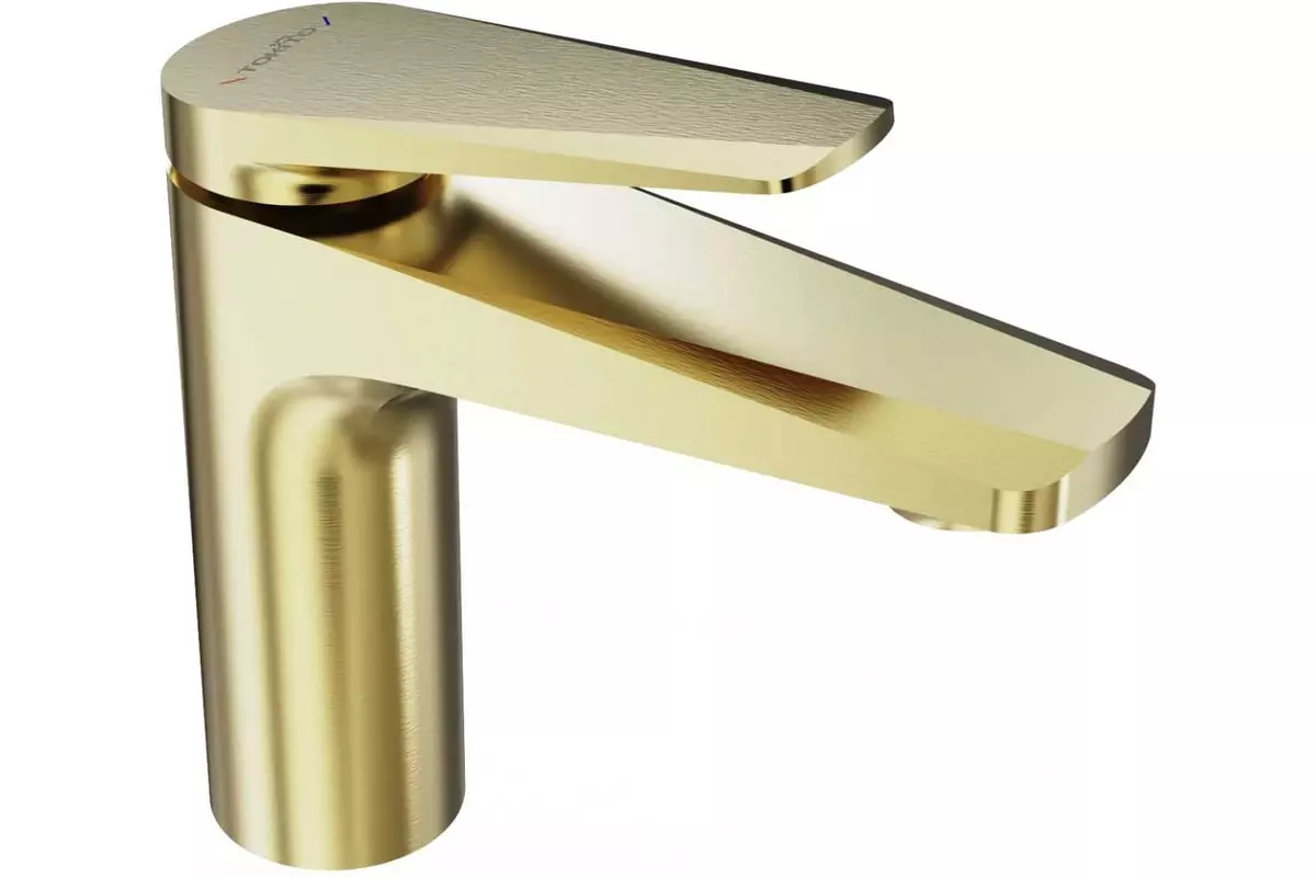 Смеситель для раковины, золото матовое TOKITO TOK-KIN-1011 латунь