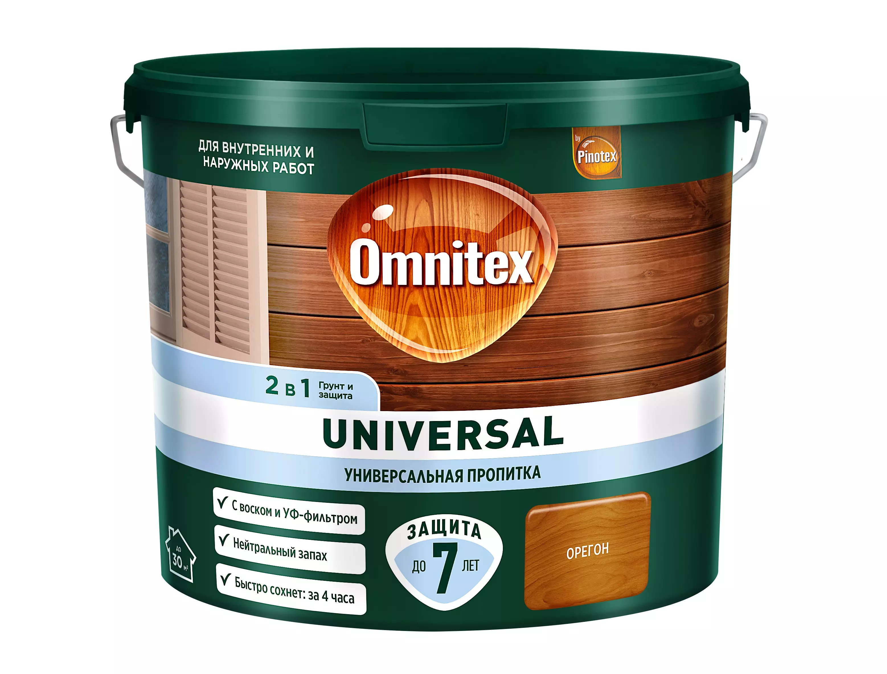 Пропитка Omnitex (Pinotex) Universal 2 в 1 Орегон 2,5 л
