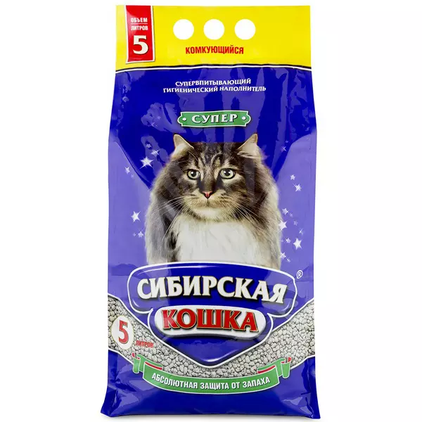 Наполнитель Сибирская кошка 5л СУПЕР (комкующ)