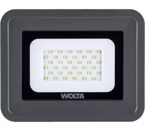 Прожектор светодиодный WOLTA WFLS-30W/06 30Вт 4000K IP65 2700лм серый