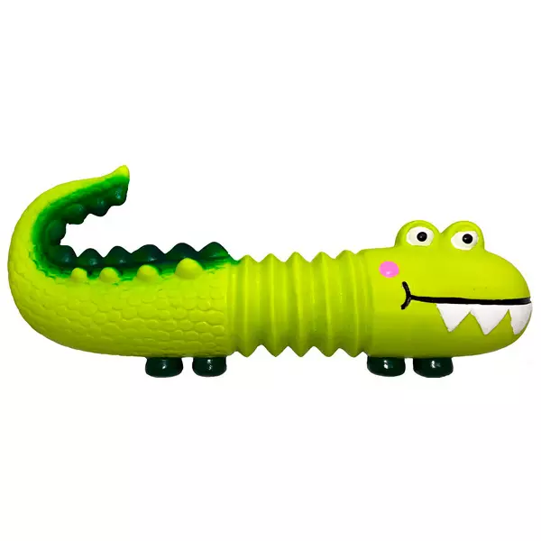 Игрушка для собак Крокодил зеленый с пищалкой, латекс, 15 см.(N1)