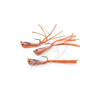 Мормышка ЯМАН &quot;Малек пыздрик&quot; с ушком, L-13 мм, вес 0,15 г, кр. Kumho №12, цв. оранжевый (уп. 3 шт.)