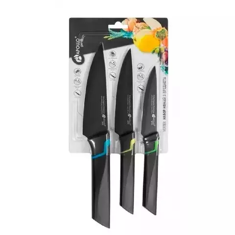 Набор кухонных ножей 3 шт Genio "Vertex" 3 (02 кух.13,5см\05 унив.12,5см\07 овощ.10см) APOLLO VRX-005