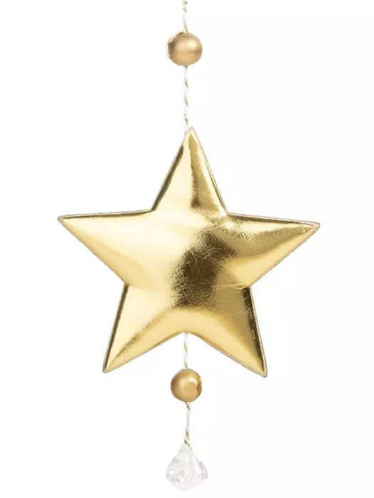 Новогоднее подвесное украшение Золотистая звездочка из полиуретана / 10,5x1,5x28см 86365