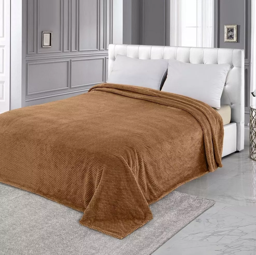 Плед 220*240 см велсофт жаккардовый арабика Душечка