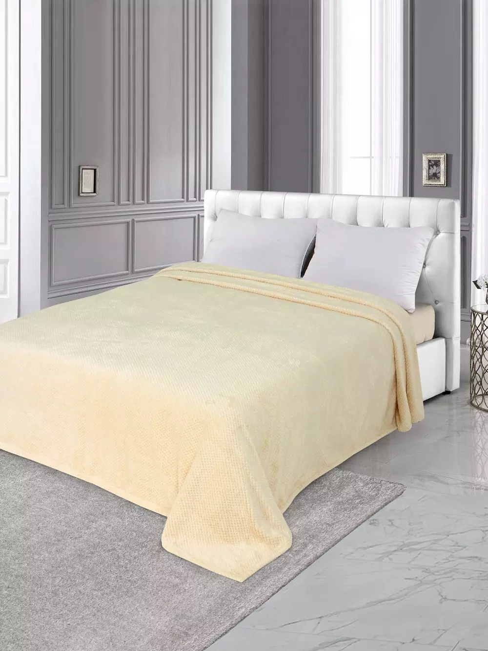 Плед 220*240 см велсофт жаккардовый сахара Душечка