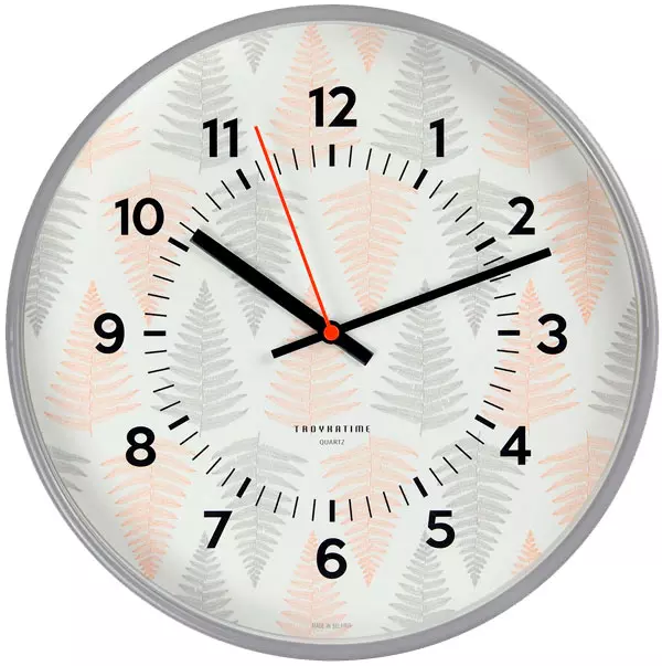 Часы настенные 305мм пластик серый рисунок TroykaTime 77772761