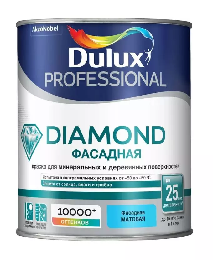 Краска фасадная Dulux гладкая BC 0,9 л