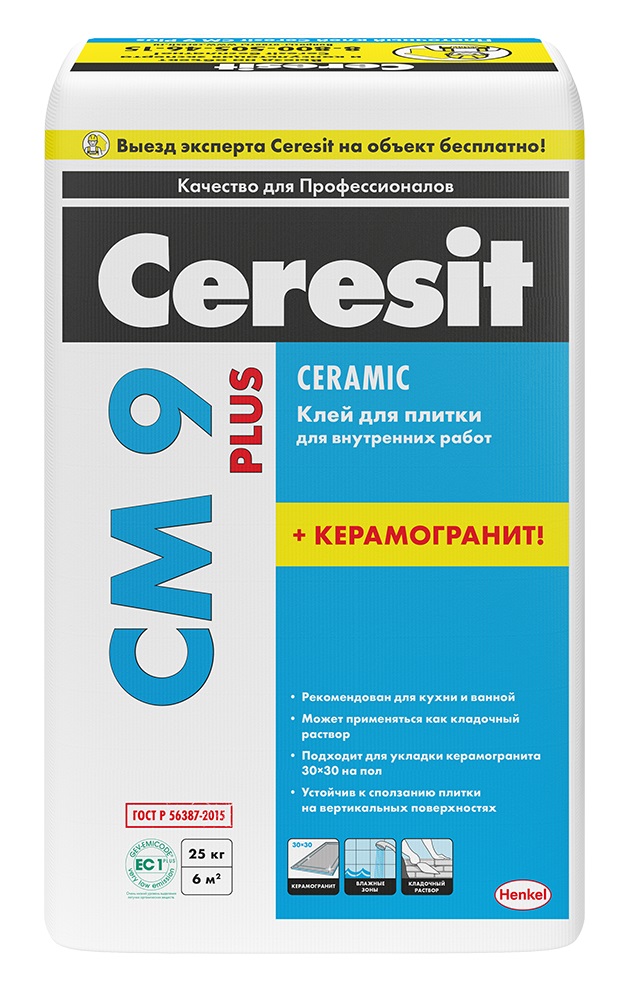 Клей для керамогранита ceresit cm