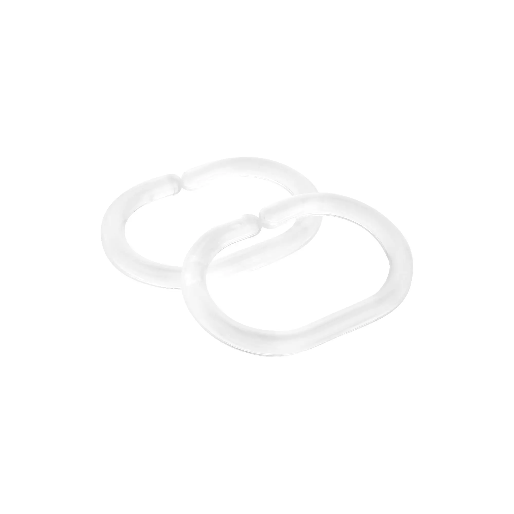 Кольца для штор в ванную овальные, прозрачный пластик (комплект 12 шт.) FIXSEN 1000С